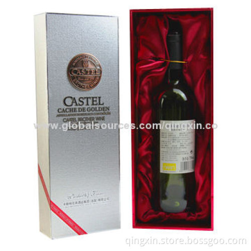 Paper Wine Box with Two Pieces, Metal Label on the Top for Customized Logos Available